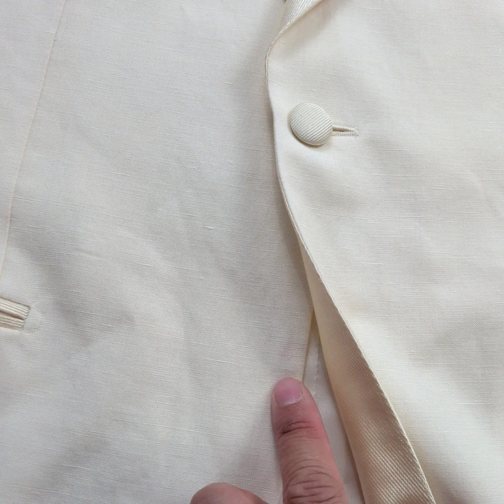 Suitsupply Verona Tuxedo Dinner Jacket Mens 36R Slim Off White Wool Linen VBC